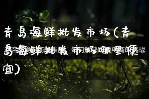 青岛海鲜批发市场(青岛海鲜批发市场哪里便宜)_https://www.rzcpcj.com_抖音快手_第1张