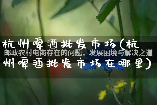 杭州啤酒批发市场(杭州啤酒批发市场在哪里)_https://www.rzcpcj.com_直通车_第1张