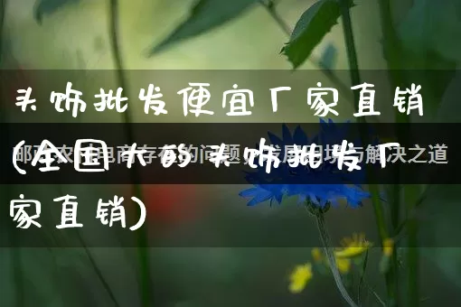 头饰批发便宜厂家直销(全国大的头饰批发厂家直销)_https://www.rzcpcj.com_直通车_第1张