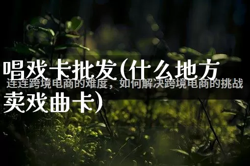 唱戏卡批发(什么地方卖戏曲卡)_https://www.rzcpcj.com_天猫运营_第1张