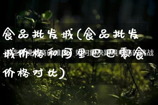 食品批发城(食品批发城价格和阿里巴巴零食价格对比)_https://www.rzcpcj.com_淘宝运营_第1张