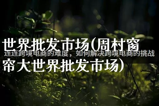 世界批发市场(周村窗帘大世界批发市场)_开网店_第1张_电商运营网 世界批发市场(周村窗帘大世界批发市场)_https://www.rzcpcj.com_开网店_第1张