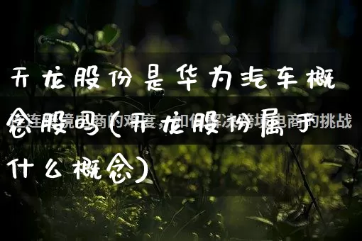 天龙股份是华为汽车概念股吗(天龙股份属于什么概念)_https://www.rzcpcj.com_直通车_第1张