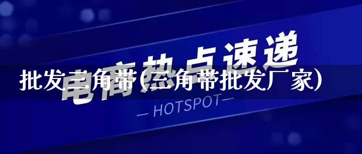 批发三角带(三角带批发厂家)_https://www.rzcpcj.com_淘宝运营_第1张