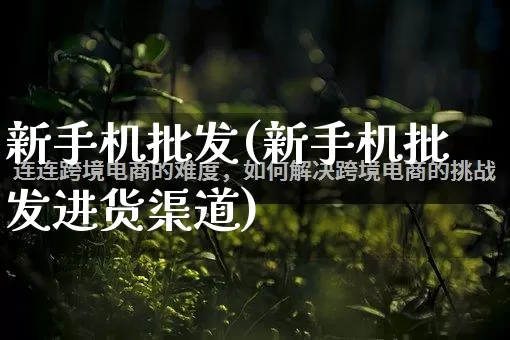 新手机批发(新手机批发进货渠道)_https://www.rzcpcj.com_代运营_第1张