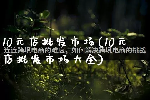 10元店批发市场(10元店批发市场大全)_https://www.rzcpcj.com_淘宝运营_第1张