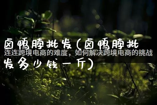 卤鸭脖批发(卤鸭脖批发多少钱一斤)_https://www.rzcpcj.com_天猫运营_第1张