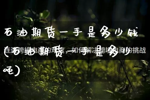 石油期货一手是多少钱(石油期货一手是多少吨)_https://www.rzcpcj.com_开网店_第1张