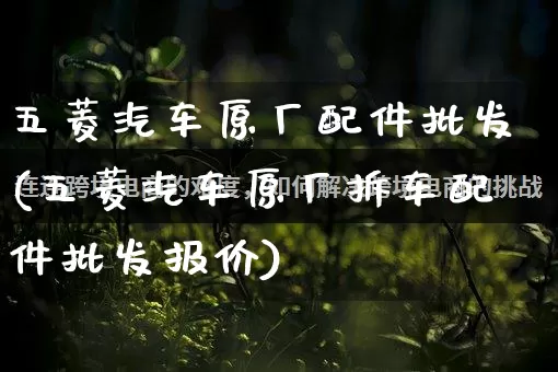 五菱汽车原厂配件批发(五菱汽车原厂拆车配件批发报价)_https://www.rzcpcj.com_抖音快手_第1张