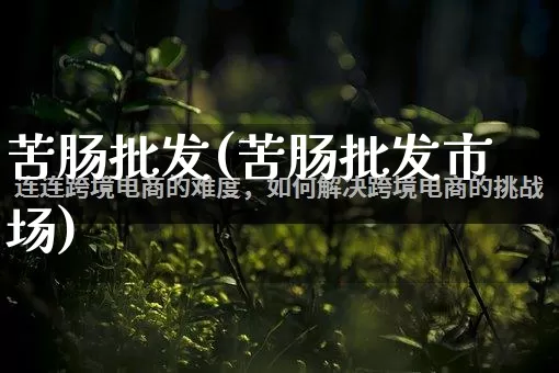 苦肠批发(苦肠批发市场)_https://www.rzcpcj.com_天猫运营_第1张