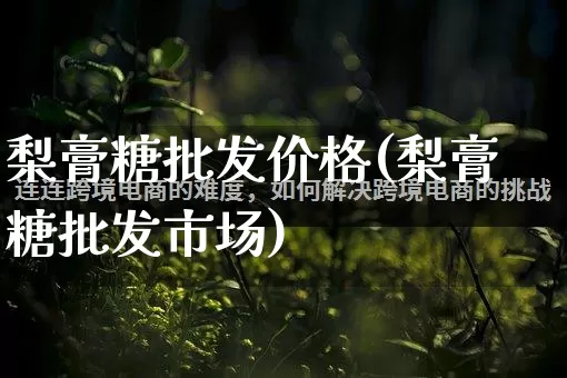 梨膏糖批发价格(梨膏糖批发市场)_https://www.rzcpcj.com_代运营_第1张