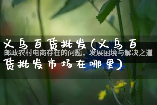 义乌百货批发(义乌百货批发市场在哪里)_https://www.rzcpcj.com_直通车_第1张