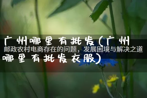 广州哪里有批发(广州哪里有批发衣服)_https://www.rzcpcj.com_直通车_第1张