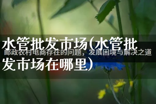 水管批发市场(水管批发市场在哪里)_https://www.rzcpcj.com_直通车_第1张