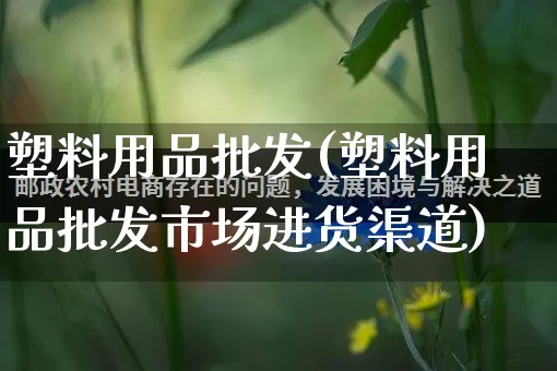 塑料用品批发(塑料用品批发市场进货渠道)_https://www.rzcpcj.com_抖音快手_第1张