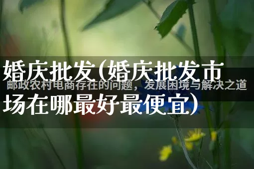 婚庆批发(婚庆批发市场在哪最好最便宜)_https://www.rzcpcj.com_淘宝运营_第1张
