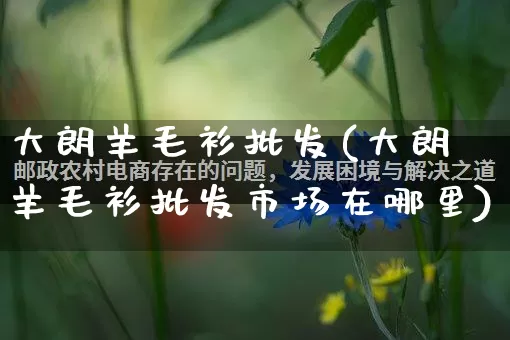 大朗羊毛衫批发(大朗羊毛衫批发市场在哪里)_https://www.rzcpcj.com_开网店_第1张