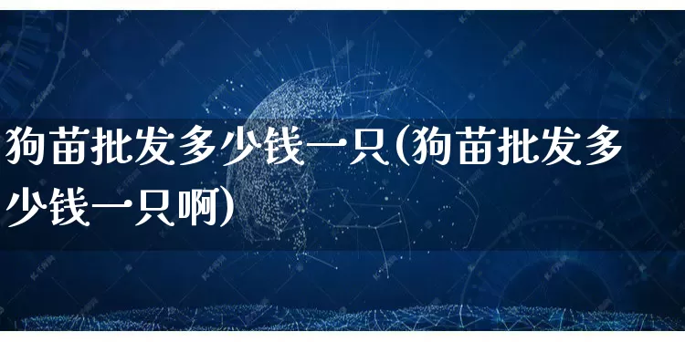 狗苗批发多少钱一只(狗苗批发多少钱一只啊)_https://www.rzcpcj.com_抖音快手_第1张