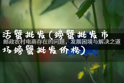 活蟹批发(螃蟹批发市场螃蟹批发价格)_https://www.rzcpcj.com_抖音快手_第1张