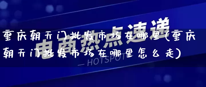 重庆朝天门批发市场在哪里(重庆朝天门批发市场在哪里怎么走)_https://www.rzcpcj.com_抖音快手_第1张