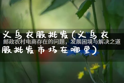 义乌衣服批发(义乌衣服批发市场在哪里)_https://www.rzcpcj.com_淘宝运营_第1张