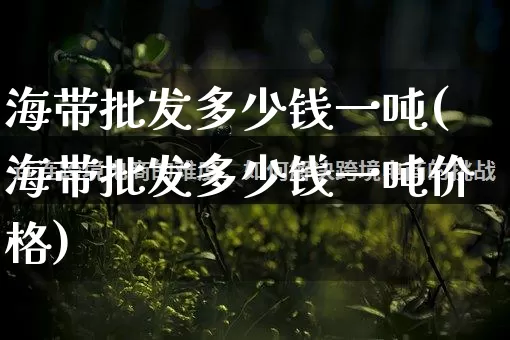 海带批发多少钱一吨(海带批发多少钱一吨价格)_https://www.rzcpcj.com_抖音快手_第1张