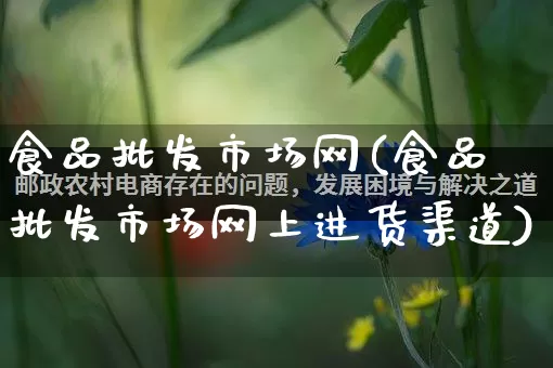 食品批发市场网(食品批发市场网上进货渠道)_https://www.rzcpcj.com_抖音快手_第1张