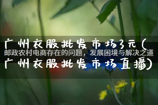 广州衣服批发市场3元(广州衣服批发市场直播)_https://www.rzcpcj.com_直通车_第1张
