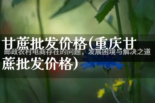 甘蔗批发价格(重庆甘蔗批发价格)_https://www.rzcpcj.com_开网店_第1张