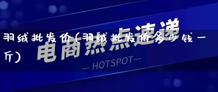 羽绒批发价(羽绒批发价多少钱一斤)_https://www.rzcpcj.com_抖音快手_第1张