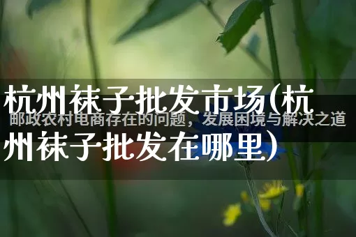杭州袜子批发市场(杭州袜子批发在哪里)_https://www.rzcpcj.com_淘宝运营_第1张
