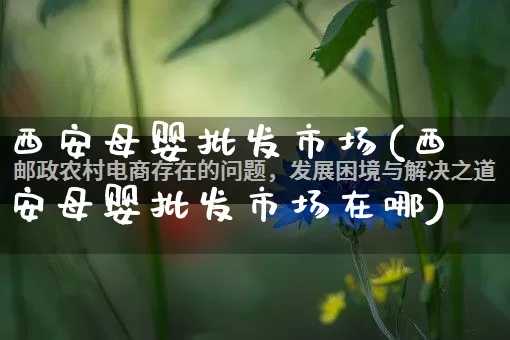 西安母婴批发市场(西安母婴批发市场在哪)_https://www.rzcpcj.com_直通车_第1张