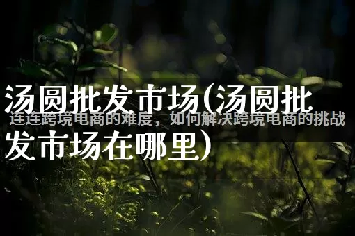 汤圆批发市场(汤圆批发市场在哪里)_https://www.rzcpcj.com_直通车_第1张