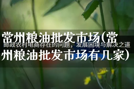 常州粮油批发市场(常州粮油批发市场有几家)_https://www.rzcpcj.com_淘宝运营_第1张