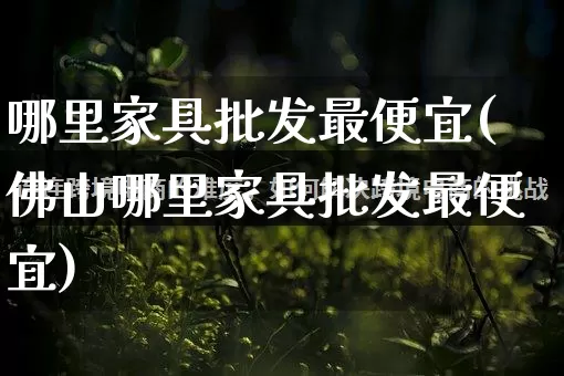 哪里家具批发最便宜(佛山哪里家具批发最便宜)_https://www.rzcpcj.com_代运营_第1张