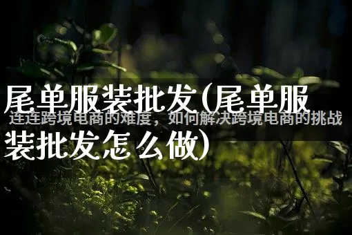 尾单服装批发(尾单服装批发怎么做)_https://www.rzcpcj.com_抖音快手_第1张