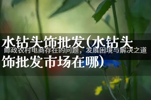 水钻头饰批发(水钻头饰批发市场在哪)_https://www.rzcpcj.com_淘宝运营_第1张