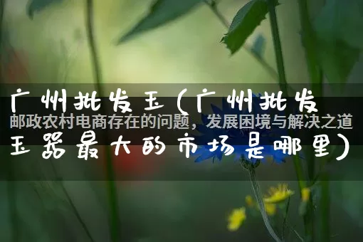 广州批发玉(广州批发玉器最大的市场是哪里)_https://www.rzcpcj.com_代运营_第1张