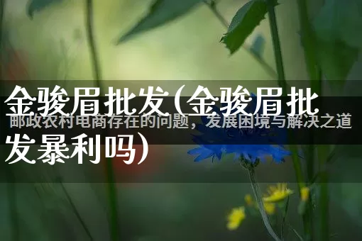 金骏眉批发(金骏眉批发暴利吗)_https://www.rzcpcj.com_淘宝运营_第1张