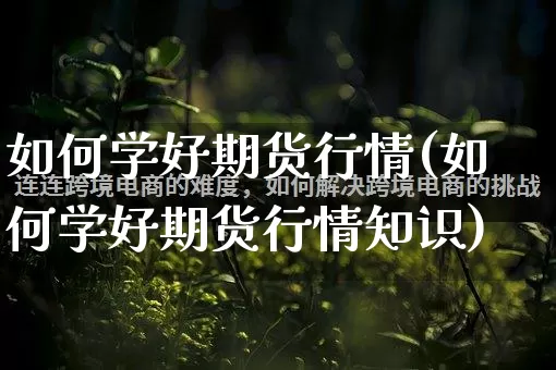 如何学好期货行情(如何学好期货行情知识)_https://www.rzcpcj.com_天猫运营_第1张