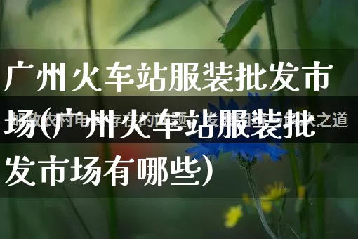 广州火车站服装批发市场(广州火车站服装批发市场有哪些)_https://www.rzcpcj.com_天猫运营_第1张