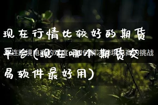 现在行情比较好的期货平台(现在哪个期货交易软件最好用)_https://www.rzcpcj.com_天猫运营_第1张