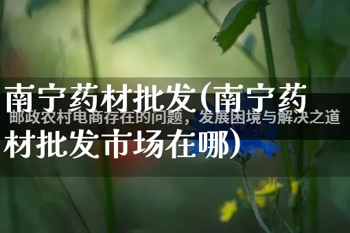 南宁药材批发(南宁药材批发市场在哪)_https://www.rzcpcj.com_直通车_第1张