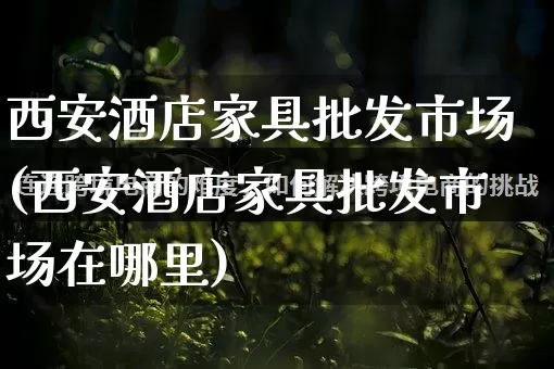 西安酒店家具批发市场(西安酒店家具批发市场在哪里)_https://www.rzcpcj.com_淘宝运营_第1张