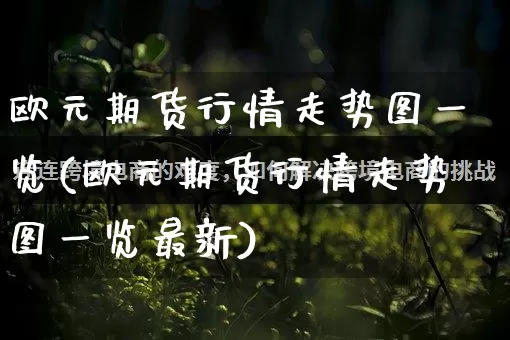 欧元期货行情走势图一览(欧元期货行情走势图一览最新)_https://www.rzcpcj.com_天猫运营_第1张