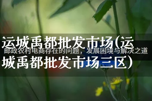 运城禹都批发市场(运城禹都批发市场三区)_https://www.rzcpcj.com_开网店_第1张