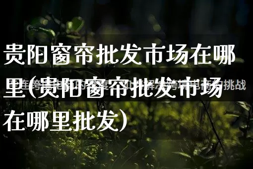 贵阳窗帘批发市场在哪里(贵阳窗帘批发市场在哪里批发)_https://www.rzcpcj.com_直通车_第1张