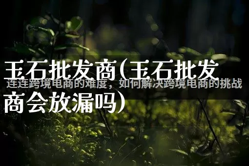 玉石批发商(玉石批发商会放漏吗)_https://www.rzcpcj.com_天猫运营_第1张