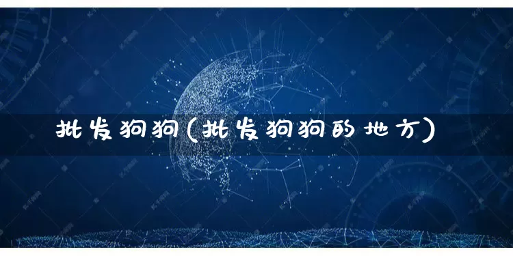 批发狗狗(批发狗狗的地方)_https://www.rzcpcj.com_开网店_第1张