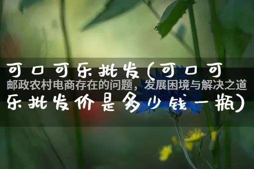可口可乐批发(可口可乐批发价是多少钱一瓶)_https://www.rzcpcj.com_开网店_第1张